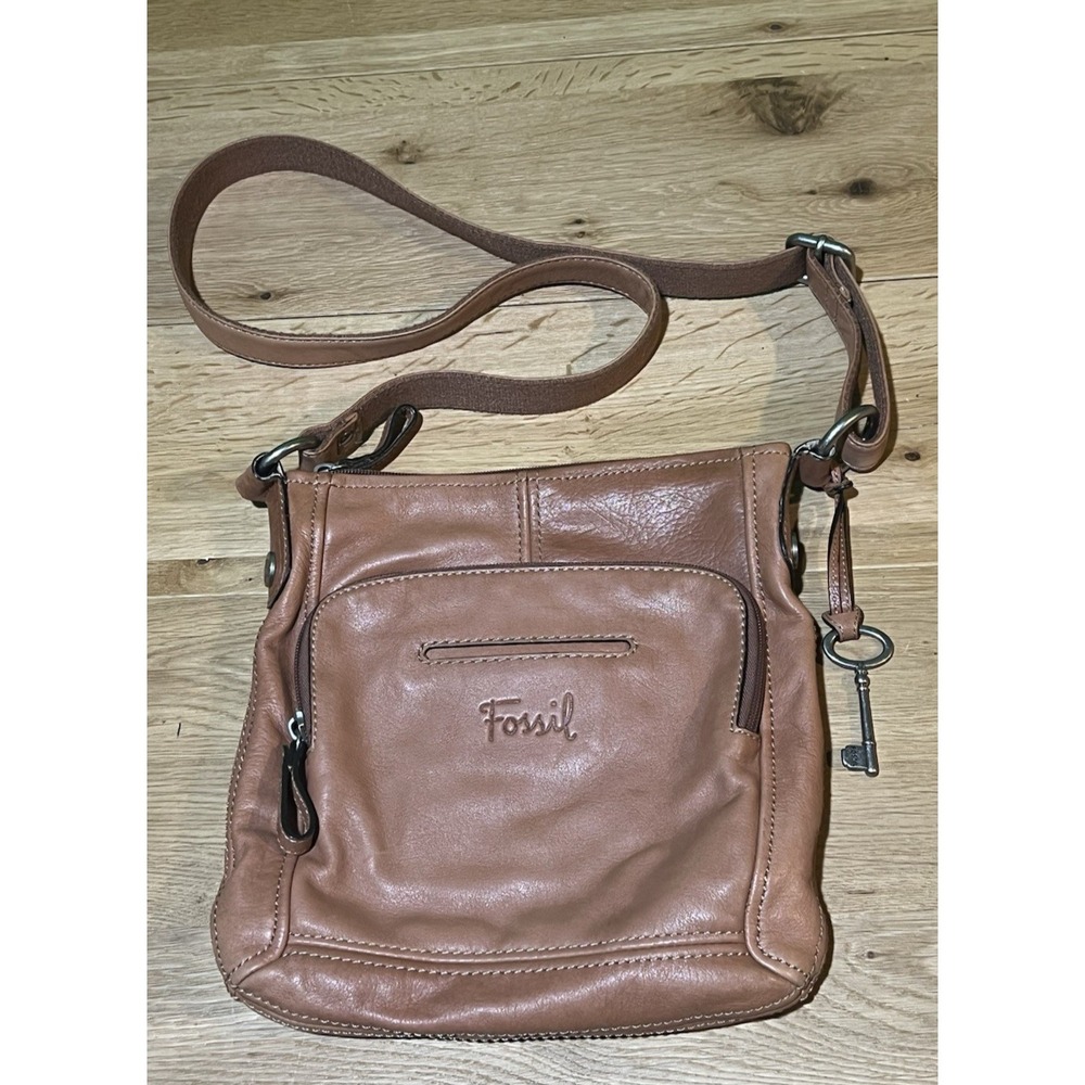 Fossil Hanover Messenger Bag ZB2869 Leather Vtg crossbody tote purse brown Clean
